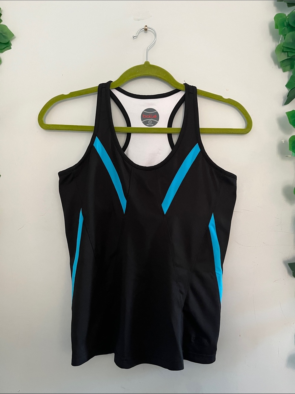 bolle Black with Bright Blue Racerback Tank Swim Top